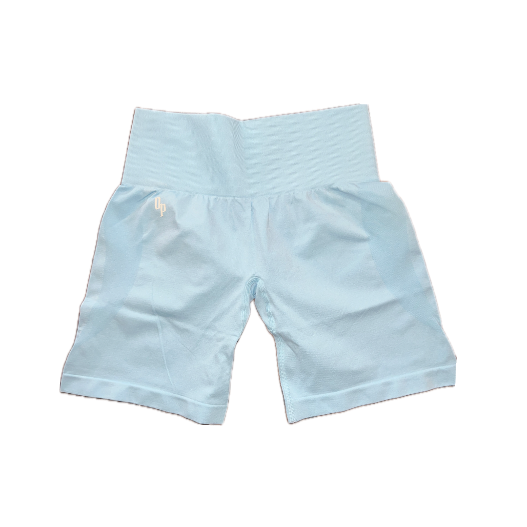 OP BASICS SEAMLESS YOGA SHORTS BBY BLUE