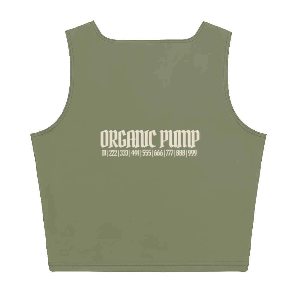 OP ESSENTIAL CROP TANK EUCALYPTUS/TAN
