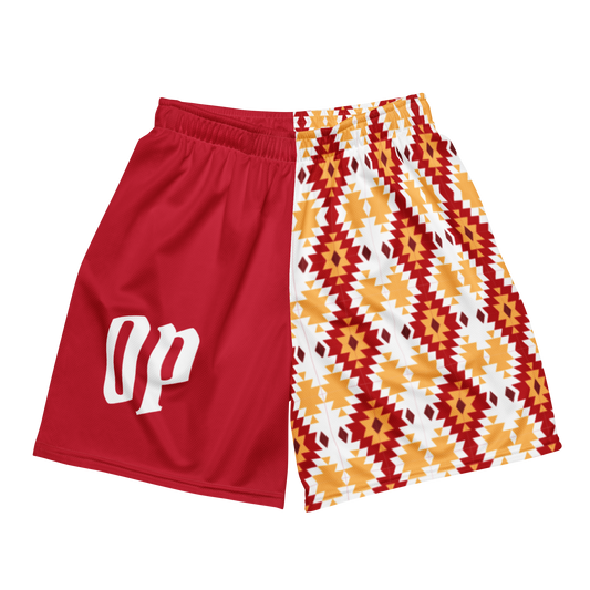 OP RED NATIVE HOOP SHORTS